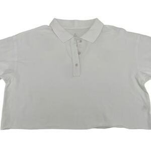 Aerie Gray Polo Shirt Soft Cotton Blend